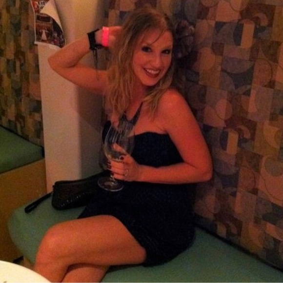 BCBG MaxAzria Purple and Black Strapless Minidress - Picture 4 of 8